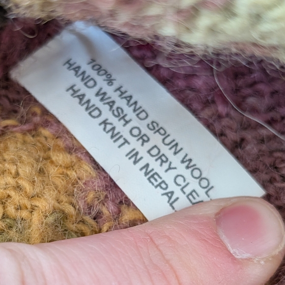 VTG Tara Handknits Multi Color Floral Tie Front Cottagecore Cardigan OS - Picture 6 of 6